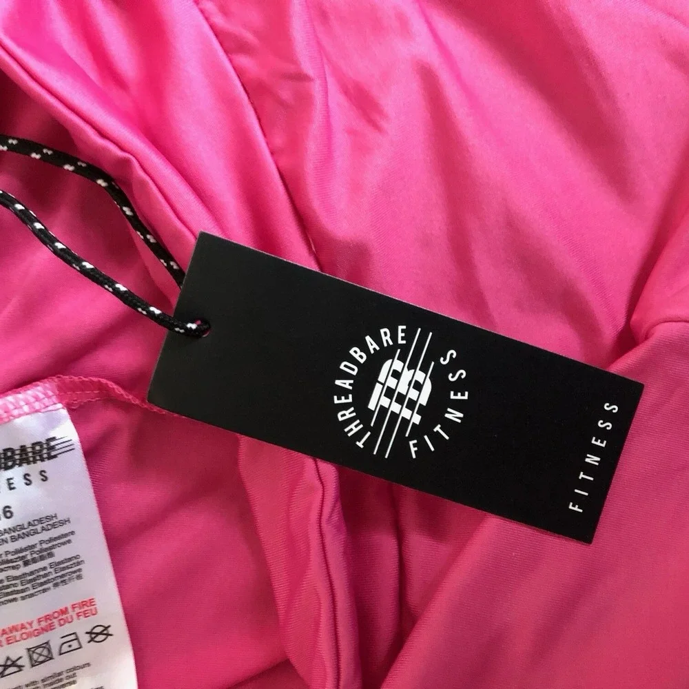 Threadbare Fitness Pink Active Shorts Womens Size 12 US Drawstring Side Gym Yoga